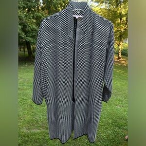 Philosophy Woman 1X Jacket / Sweater Geometric Black White Mandarin Collar Comfy